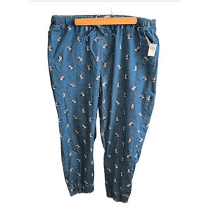 New DISNEY MINNIE MOUSE PLUS SIZE DRAWSTRING Jean Joggers